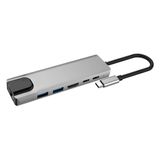 Hub Usb C 6 Em 1 Com 2 Usb 3.0 1x Usb-c 1x Ethernet 1xpd 1x Hdmi 4k