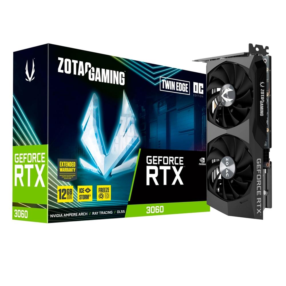 Placa De Vídeo Rtx 3060 Twin Edge Oc Zotac Gaming Geforce, 12gb Gddr6, 15 Gbps, Ray Tracing - Zt-a30600h-10m Zotac