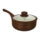 Panela Antiaderente Cerâmica Indução Marrom Roma Plus 18cm
