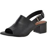 Sandalia Conforto Ankle Boot Couro Feminina Fecho Fivela Salto Grosso Baixo Sola Antiderrapante