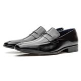 Sapato Social Estilo Italiano De Couro Masculino Bico Alongado Elegante Acabamento Artesanal Leve