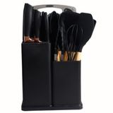 Utensílios De Cozinha De Silicone Kit 19 Peças Cor Preto