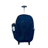 Mochila Escola Trabalho Reforçada Impermeável Rodinha Azul