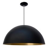 Pendente Ônix 60cm Alumínio Luminária Moon Lustre Preto