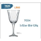 12 Taças Lírio 365ml - Vinho Branco Tinto Rose