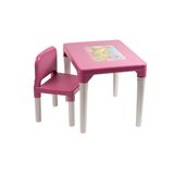 Mesa Infantil Rosa Princesinhas Com Cadeira