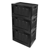 Organizador De Banheiro Desmontável Empilhável 75l Preto