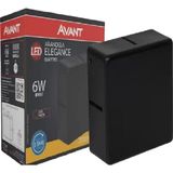 Arandela Led Elegance Quattro Preta 6w 3000k Ip65 Biv - Avant