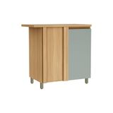 Balcão De Cozinha Modulado Rainha Canto Reto Dir-esq 1 Porta C-tampo 92cm Nature-verde - Nesher