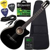 Kit Violão Giannini Eletroacústico Com Capa Cordas Cabo Nf14