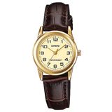 Relógio Feminino Casio Ltp-v001gl 9budf Dourado Couro