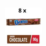 Kit Com 8 Pacotes De Biscoito Bono Recheado Chocolate 90g