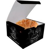 Caixinha Box Embalagem Hamburger Gourmet Preto 300 Unidades