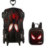 Kit Mochila Rodas Escolar Homem Aranha Miles Lancheira 3d