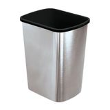 Lixeira Cesto Sem Tampa 9 Litros Label Inox Prata Cl09
