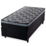 Cama Box Solteiro Com Colchão Mola Safira Spec Preto