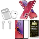 Capinha Moto G84 + Fone De Ouvido Bluetooth + Película 3d