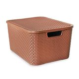 Caixa Organizadora Rattan Marrom 20l Com Tampa - Arqplast