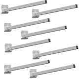 08 Suportes Refletor Base Inclinada Braço 20 Cm 08 Cj - Branco