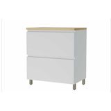 Gabinete De Cozinha Modulado Balcão Rainha 1 Porta Basculante E 1 Gaveta C- Tampo 80cm Branca-nature - Nesher