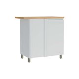 Gabinete De Cozinha Modulado Balcão Rainha Canto Reto Dir-esq 1 Porta C-tampo 92cm Branca-nature