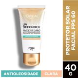 Protetor Solar Facial Loreal Uv Defender  Antioleosidade Clara Fps60 40g