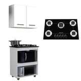 Kit Cozinha Balcão Armário Turim E Cooktop 5 Bocas Chamalux