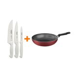 Kit - Faqueiro Premium 3 Peças + 1 Frigideira Funda 28cm Loreto - Tramontina