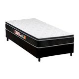 Cama Box Solteiro: Colchão Espuma Castor D45 Black E White Air + Base Crc Courano Black(88x188)