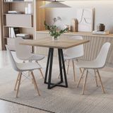 Conjunto Mesa Com 4 Cadeiras Eames Pp Espresso Móveis Preto Fosco/mocaccino/branco