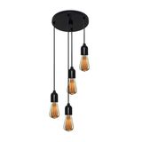 Pendente Luminária Retro Preto Mj-4162-4 Bivolt