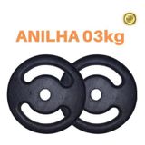 Kit 2 X Anilhas Super Premium De 3kg Ferro Pintada