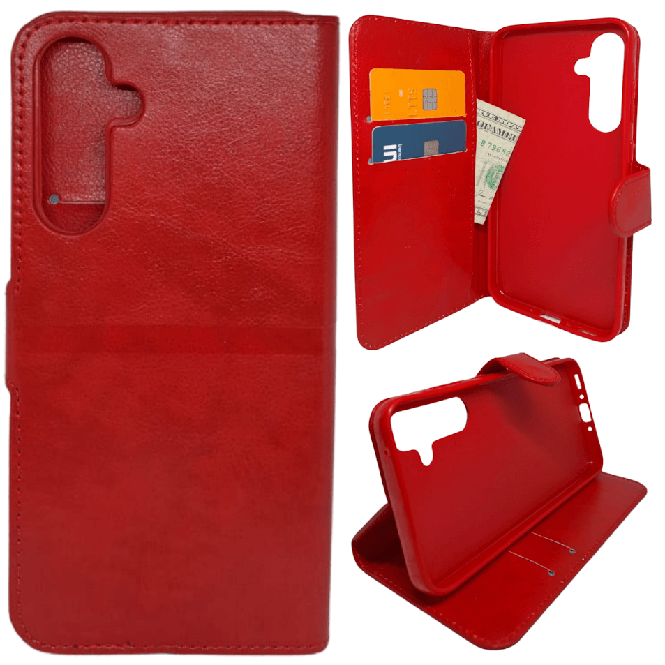 Capa Carteira Para Samsung A35 5g (tela De 6.6) Vermelha