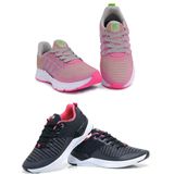 Tênis Feminino Esportivo Caminhada Academia Confortável Kit Preto/rosa 35