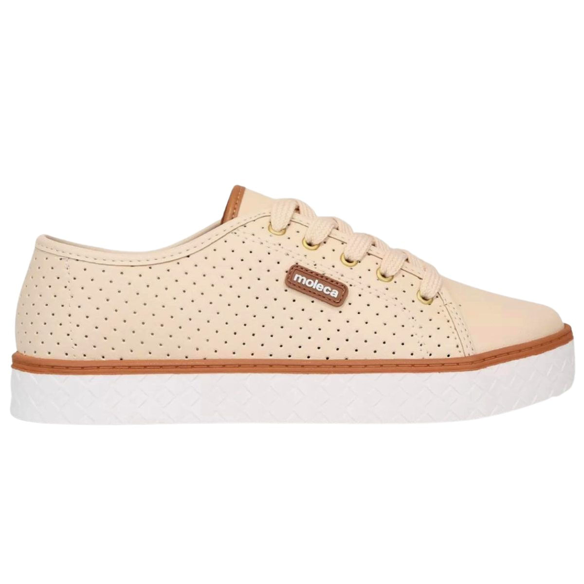 Tenis Casual Sport Flatform Feminino Moleca 5712.205.15216 - Creme - 34