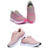 Tênis Feminino Esportivo Caminhada Academia Confortável Kit Rosa/verde 35