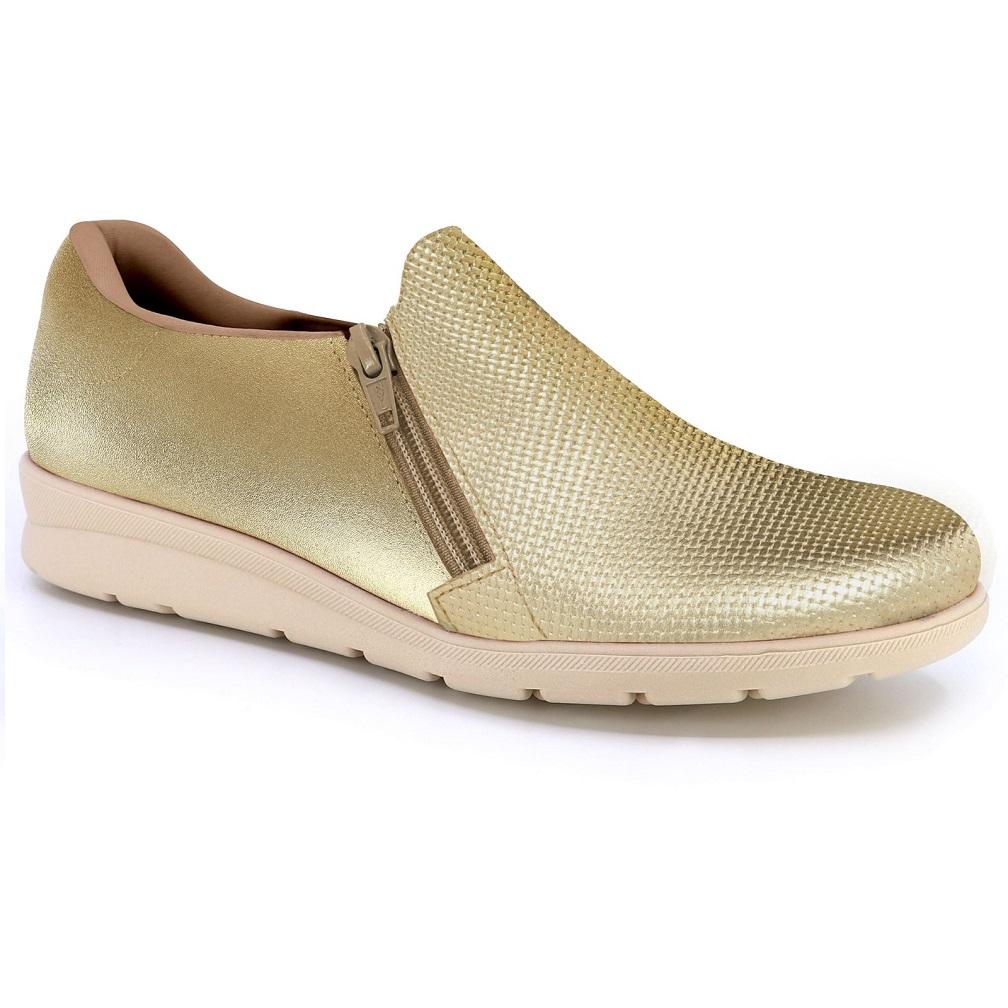 Tenis Usaflex Couro Ref Mm 1801 Ouro Ligth 038