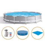 Piscina Intex 6.503 Litros Estrutural Armação Prism Com Filtro Capa E Forro 220v Intex