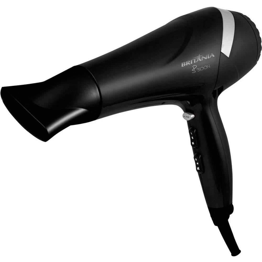 Secador de Cabelo Britânia SP3100 Preto com 2 Velocidades, 3 Temperaturas, 2000W