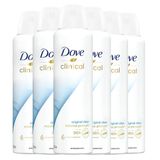 Kit 6 Desodorantes Aerosol Dove Clinical Original Clean 150ml/91g