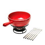 Jogo 9 Peças Para Fondue Queijo Vermelho - 33453034 - Emile Henry
