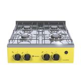 Fogao De Mesa 4 Bocas Grand Petit Vetro Amarelo Gas Glp