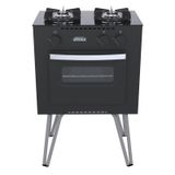 Fogao 2 Bocas Venax Mini Cook Preto Fosco Gas Glp