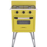 Fogao A Gás Venax Gemini 2 Queimadores Vetro Amarelo Glp 7506