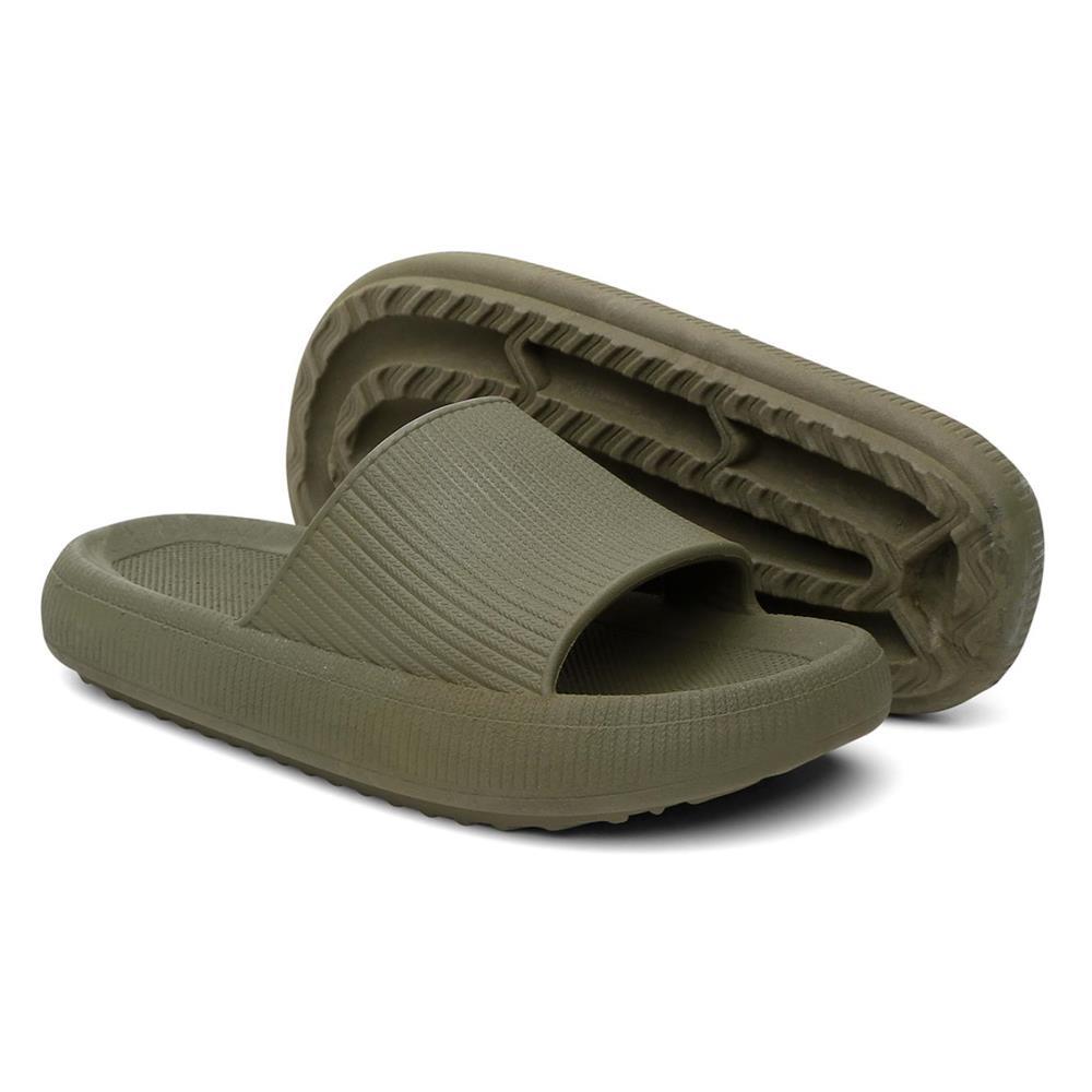 Chinelo Nuvem Slide Leve Confortável Moderno - Verde Musgo - 42/43