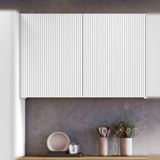 Armário Aéreo 2 Portas 120cm Ripado Nesher 100% Mdf Rainha Branco