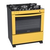 Fogão a Gás 5 Bocas Venax Delplus Vitreo Bl Amarelo
