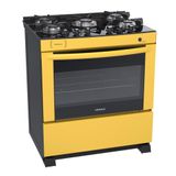 Fogao A Gas 5 Bocas Venax Delplus Vitreo Bl Amarelo