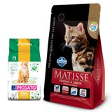 Ração Farmina Matisse Gatos Frango E Arroz 7,5kg + Areia Biodegradável