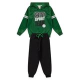 Conjunto Infantil Menino Inverno Esportivo Nba - 80 Sport Team - Verde E Preto